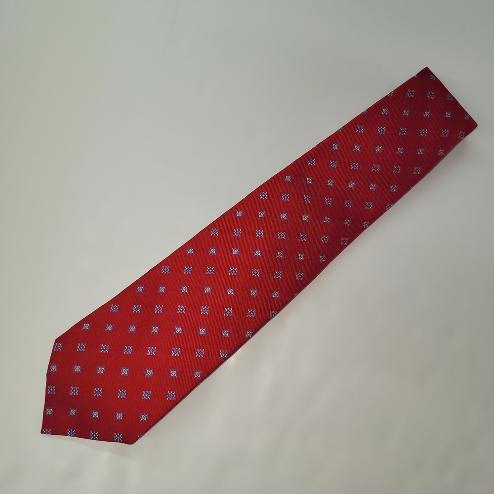 Arturo Calle European Collection Tie Red Silk La Foderata Necktie Men's Handmade - Picture 2 of 6